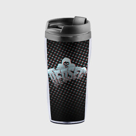 Термокружка-непроливайка с принтом WATCH DOGS в Ухте, внутренняя часть — пищевой пластик, наружная часть — прозрачный пластик, между ними — полиграфическая вставка с рисунком | объем — 350 мл, герметичная крышка | action | ct os | ded sec | fox | gamer | glitch | hacker | player | watch dogs | watch dogs 2 | глитч | знак лиса | игра | компьютерная игра | хакер