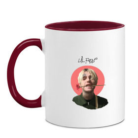 Кружка двухцветная LiL PEEP: в Ухте, керамика | объем — 330 мл, диаметр — 80 мм. Цветная ручка и кайма сверху, в некоторых цветах — вся внутренняя часть | ahr | cloud | crybaby | elijah | gustav | hellboy | lil | peep | rap | usa | ар | густав | клауд | лил | пип | рэп | сша | элайджа