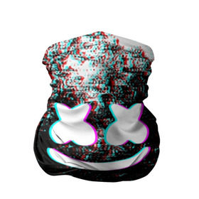 Бандана-труба 3D с принтом MARSHMELLO GLITCH в Ухте, 100% полиэстер, ткань с особыми свойствами — Activecool | плотность 150‒180 г/м2; хорошо тянется, но сохраняет форму | dj | glitch | marshmello | usa | америка | глитч | клубная музыка | маршмелло | музыка | музыкант