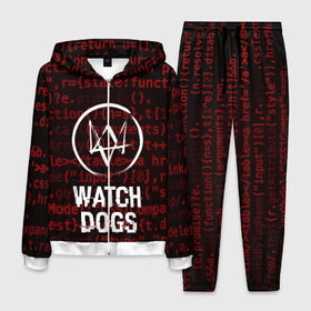 Мужской костюм 3D с принтом WATCH DOGS в Ухте, 100% полиэстер | Манжеты и пояс оформлены тканевой резинкой, двухслойный капюшон со шнурком для регулировки, карманы спереди | action | ct os | ded sec | fox | game | gamer | glitch | hacker | player | watch dogs | watch dogs 2 | глитч | знак лиса | игра | компьютерная игра | маркус | хакер