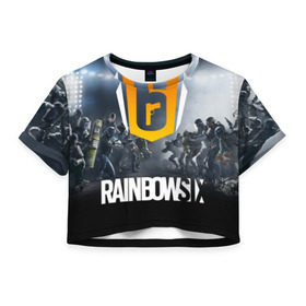 Женская футболка Cropp-top RAINBOW SIX | SIEGE: в Ухте, 100% полиэстер | круглая горловина, длина футболки до линии талии, рукава с отворотами | 6 | cybersport | esport | logo | pro league | rainbow | rainbow six siege | six | team | киберспорт | лого | радуга осада