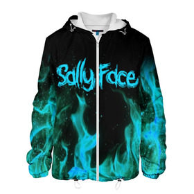 Мужская куртка 3D с принтом SALLY FACE FIRE в Ухте, ткань верха — 100% полиэстер, подклад — флис | прямой крой, подол и капюшон оформлены резинкой с фиксаторами, два кармана без застежек по бокам, один большой потайной карман на груди. Карман на груди застегивается на липучку | face | fire | game | horror | larry | sally | sally face | sanity s fall | игра | ларри | мальчик с протезом | огонь | салли | салли фейс | ужасы