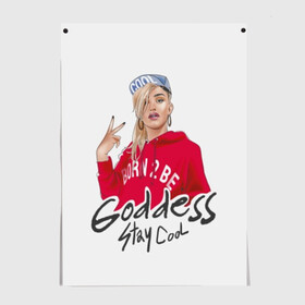 Постер Goddess stay cool: в Ухте, 100% бумага
 | бумага, плотность 150 мг. Матовая, но за счет высокого коэффициента гладкости имеет небольшой блеск и дает на свету блики, но в отличии от глянцевой бумаги не покрыта лаком | beautiful | blonde | calm | cool | fashionable | gesture | girl | goddess | hand | remains | sign | victory | блондинка | богиня | девушка | жест | знак | красивая | крутая | модная | остается | победа | рука | спокойной