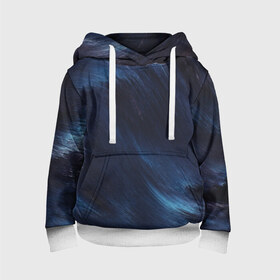 Детская толстовка 3D с принтом ВОЛНЫ в Ухте, 100% полиэстер | двухслойный капюшон со шнурком для регулировки, мягкие манжеты на рукавах и по низу толстовки, спереди карман-кенгуру с мягким внутренним слоем | абстракция | абстракшн | волна | волны | изгиб | изгибы | краски | красочные изгибы | линии | линия | море | океан | синие волны | синие линии | синий океан | синяя волная | синяя линия | тренды