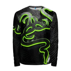 Мужской лонгслив 3D с принтом RAZER в Ухте, 100% полиэстер | длинные рукава, круглый вырез горловины, полуприлегающий силуэт | game | razer | texture | зеленый | игровое лого | игромания | игры | рэйзер | текстуры