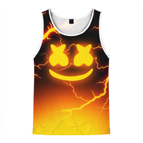 Мужская майка 3D THUNDER MELLO: в Ухте, 100% полиэстер | круглая горловина, приталенный силуэт, длина до линии бедра. Пройма и горловина окантованы тонкой бейкой | dj | marshmello | thunder | usa | америка | клубная музыка | маршмелло | молнии | музыка | музыкант