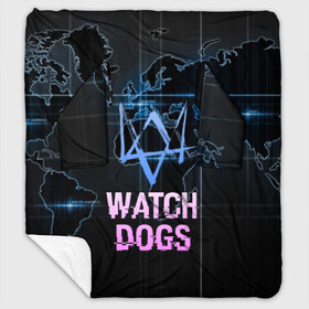 Плед с рукавами с принтом WATCH DOGS в Ухте, 100% полиэстер | Закругленные углы, все края обработаны. Ткань не мнется и не растягивается. Размер 170*145 | action | ct os | ded sec | fox | game | gamer | glitch | hacker | player | watch dogs | watch dogs 2 | глитч | знак лиса | игра | компьютерная игра | маркус | хакер