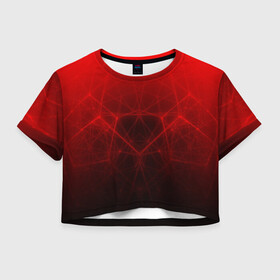 Женская футболка Crop-top 3D с принтом ГОЛОГРАФИЧЕСКАЯ ЗАЩИТА в Ухте, 100% полиэстер | круглая горловина, длина футболки до линии талии, рукава с отворотами | Тематика изображения на принте: abstraction | cyber | cyberpunk | future | geometry | hexagon | neon | techno | texture | абстракция | броня | геометрия | кибер | краски | неон | неоновый | сетка | соты | стальная броня | текстура | шестигранники
