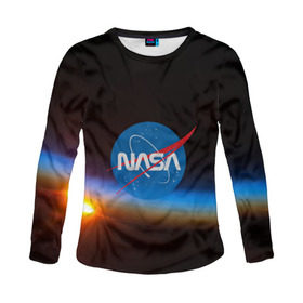Женский лонгслив 3D с принтом NASA SPACE в Ухте, 100% полиэстер | длинные рукава, круглый вырез горловины, полуприлегающий силуэт | galaxy | nasa | nebula | space | star | абстракция | вселенная | галактика | звезда | звезды | космический | наса | планеты