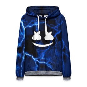 Мужская толстовка 3D с принтом Marshmello STORM в Ухте, 100% полиэстер | двухслойный капюшон со шнурком для регулировки, мягкие манжеты на рукавах и по низу толстовки, спереди карман-кенгуру с мягким внутренним слоем. | christopher comstock | dj | marshmello | music | диджей | клубная музыка | клубняк | крис комсток | логотип | маршмеллоу | музыка