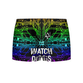 Мужские трусы 3D с принтом WATCH DOGS в Ухте, 50% хлопок, 50% полиэстер | классическая посадка, на поясе мягкая тканевая резинка | Тематика изображения на принте: action | ct os | ded sec | fox | game | gamer | glitch | hacker | player | watch dogs | watch dogs 2 | глитч | знак лиса | игра | компьютерная игра | маркус | хакер