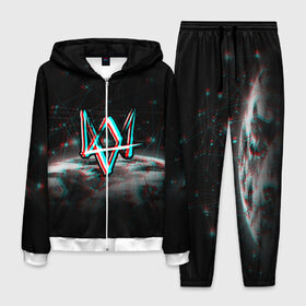 Мужской костюм 3D с принтом WATCH DOGS в Ухте, 100% полиэстер | Манжеты и пояс оформлены тканевой резинкой, двухслойный капюшон со шнурком для регулировки, карманы спереди | action | ct os | ded sec | fox | game | gamer | glitch | hacker | player | watch dogs | watch dogs 2 | глитч | знак лиса | игра | компьютерная игра | маркус | хакер