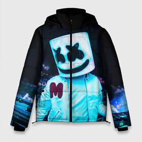 Мужская зимняя куртка 3D с принтом MARSHMELLO в Ухте, верх — 100% полиэстер; подкладка — 100% полиэстер; утеплитель — 100% полиэстер | длина ниже бедра, свободный силуэт Оверсайз. Есть воротник-стойка, отстегивающийся капюшон и ветрозащитная планка. 

Боковые карманы с листочкой на кнопках и внутренний карман на молнии. | america | dj | marshmello | smile | usa | америка | маршмелло | маршмелоу | смайл | сша