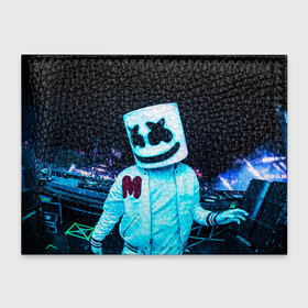 Обложка для студенческого билета с принтом MARSHMELLO в Ухте, натуральная кожа | Размер: 11*8 см; Печать на всей внешней стороне | america | dj | marshmello | smile | usa | америка | маршмелло | маршмелоу | смайл | сша