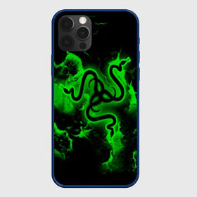 Чехол для iPhone 12 Pro RAZER: в Ухте, силикон | область печати: задняя сторона чехла, без боковых панелей | game | razer | texture | зеленый | игровое лого | игромания | игры | рэйзер | текстуры