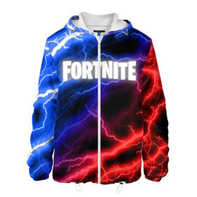 Мужская куртка 3D с принтом FORTNITE STORM в Ухте, ткань верха — 100% полиэстер, подклад — флис | прямой крой, подол и капюшон оформлены резинкой с фиксаторами, два кармана без застежек по бокам, один большой потайной карман на груди. Карман на груди застегивается на липучку | 