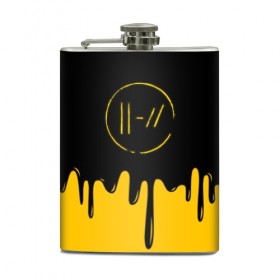 Фляга с принтом TWENTY ONE PILOTS в Ухте, металлический корпус | емкость 0,22 л, размер 125 х 94 мм. Виниловая наклейка запечатывается полностью | 21 pilots | 21p | colors | music | paints | rock | top | trench | twenty one pilots | брызги | группа | краска | музыка | рок