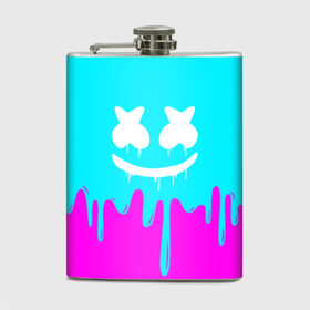 Фляга с принтом MARSHMELLO в Ухте, металлический корпус | емкость 0,22 л, размер 125 х 94 мм. Виниловая наклейка запечатывается полностью | colors | dj | marshmello | paints | usa | америка | брызги | клубная музыка | краска | маршмелло | музыка | музыкант