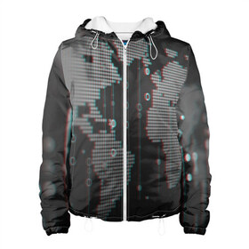 Женская куртка 3D с принтом ПРОГРАММИСТ в Ухте, ткань верха — 100% полиэстер, подклад — флис | прямой крой, подол и капюшон оформлены резинкой с фиксаторами, два кармана без застежек по бокам, один большой потайной карман на груди. Карман на груди застегивается на липучку | anonymus | cod | hack | hacker | it | program | texture | айти | аноним | анонимус | взлом | код | кодинг | программа | программист | текстура | хак | хакер