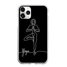 Чехол для iPhone 11 Pro матовый с принтом Йога в Ухте, Силикон |  | black and white | culture | girl | graphics | indian | line | meditation | pose | yoga | графика | девушка | индийская | йога | культура | линия | медитация | черно белая