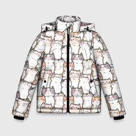 Зимняя куртка для мальчиков 3D с принтом Кошки в Ухте, ткань верха — 100% полиэстер; подклад — 100% полиэстер, утеплитель — 100% полиэстер | длина ниже бедра, удлиненная спинка, воротник стойка и отстегивающийся капюшон. Есть боковые карманы с листочкой на кнопках, утяжки по низу изделия и внутренний карман на молнии. 

Предусмотрены светоотражающий принт на спинке, радужный светоотражающий элемент на пуллере молнии и на резинке для утяжки | Тематика изображения на принте: animal | cats | ears | funny | illustration | kittens | mustache | pink | ruddy | sad | весёлые | грустные | животное | иллюстрация | коты | котята | розовые | румяные | усы | уши