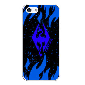 Чехол для iPhone 5/5S матовый с принтом SKYRIM (2) в Ухте, Силикон | Область печати: задняя сторона чехла, без боковых панелей | dragon | skyrim | the elder scrolls | the elder scrolls v: skyrim | дракон | древние свитки | скайрим