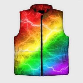 Мужской жилет утепленный 3D с принтом RAINBOW THUNDER  РАДУЖНЫЕ МОЛНИИ в Ухте,  |  | battle | battle fire | battle thunder | blue | fire | rainbow | red | texture | thunder | битва | битва молний | битва огней | гроза | молнии | радуга | текстура