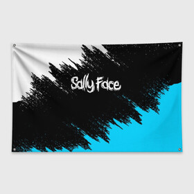 Флаг-баннер с принтом SALLY FACE в Ухте, 100% полиэстер | размер 67 х 109 см, плотность ткани — 95 г/м2; по краям флага есть четыре люверса для крепления | face | game | horror | larry | sally | sally face | sanity s fall | брызги | игра | краски | ларри | мальчик с протезом | салли | салли фейс | ужасы