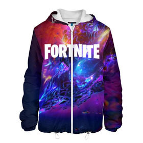 Мужская куртка 3D с принтом FORTNITE в Ухте, ткань верха — 100% полиэстер, подклад — флис | прямой крой, подол и капюшон оформлены резинкой с фиксаторами, два кармана без застежек по бокам, один большой потайной карман на груди. Карман на груди застегивается на липучку | 