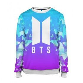 Женский свитшот 3D с принтом BTS BUTTERFLIES в Ухте, 100% полиэстер с мягким внутренним слоем | круглый вырез горловины, мягкая резинка на манжетах и поясе, свободная посадка по фигуре | bangtan boys | bt21 | bts | bts army | bts stickers | butterflies | j hope | jimin | jin | jungkook | k pop | rap monster | rapmon | suga | v | бабочки | бтс | корея | стикеры bts