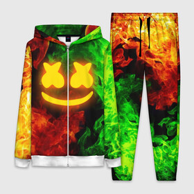 Женский костюм 3D с принтом MARSHMELLO TOXIC | МАРШМЕЛЛО ТОКСИК в Ухте,  |  | dj | fire | flame | marshmello | toxic flame | usa | америка | клубная музыка | маршмелло | музыка | музыкант | огонь