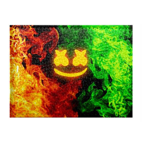 Обложка для студенческого билета с принтом MARSHMELLO TOXIC в Ухте, натуральная кожа | Размер: 11*8 см; Печать на всей внешней стороне | dj | fire | flame | marshmello | toxic flame | usa | америка | клубная музыка | маршмелло | музыка | музыкант | огонь