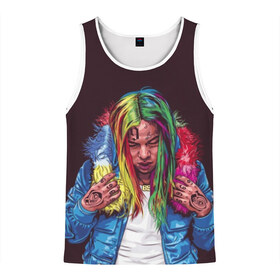 Мужская майка 3D с принтом Color в Ухте, 100% полиэстер | круглая горловина, приталенный силуэт, длина до линии бедра. Пройма и горловина окантованы тонкой бейкой | Тематика изображения на принте: 6ix9ine | bebe | daniel hernandez | rap | stoopid | tekashi | рэп | сикснайн | текаши