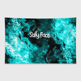 Флаг-баннер с принтом SALLY FACE в Ухте, 100% полиэстер | размер 67 х 109 см, плотность ткани — 95 г/м2; по краям флага есть четыре люверса для крепления | face | fire | flame | game | horror | larry | sally | sally face | sanity s fall | игра | ларри | мальчик с протезом | огонь | салли | салли фейс | ужасы