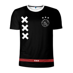 Мужская футболка 3D спортивная с принтом Ajax Amsterdam в Ухте, 100% полиэстер с улучшенными характеристиками | приталенный силуэт, круглая горловина, широкие плечи, сужается к линии бедра | ajax | амстердам | аякс | футбол