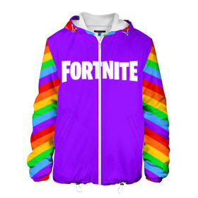 Мужская куртка 3D с принтом FORTNITE в Ухте, ткань верха — 100% полиэстер, подклад — флис | прямой крой, подол и капюшон оформлены резинкой с фиксаторами, два кармана без застежек по бокам, один большой потайной карман на груди. Карман на груди застегивается на липучку | 2019 | armor | armour | cybersport | esport | fortnite | game | logo | season 9 | броня | игра | киберспорт | сезон 9 | фиолетовый | фортнайт