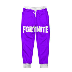 Мужские брюки 3D с принтом FORTNITE в Ухте, 100% полиэстер | манжеты по низу, эластичный пояс регулируется шнурком, по бокам два кармана без застежек, внутренняя часть кармана из мелкой сетки | 2019 | armor | armour | cybersport | esport | fortnite | game | logo | season 9 | броня | игра | киберспорт | сезон 9 | фиолетовый | фортнайт