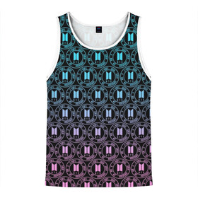 Мужская майка 3D с принтом BTS в Ухте, 100% полиэстер | круглая горловина, приталенный силуэт, длина до линии бедра. Пройма и горловина окантованы тонкой бейкой | Тематика изображения на принте: bangtan boys | bt21 | bts | bts army | bts stickers | j hope | jimin | jin | jungkook | k pop | rap monster | rapmon | suga | v | бтс | корея | стикеры bts