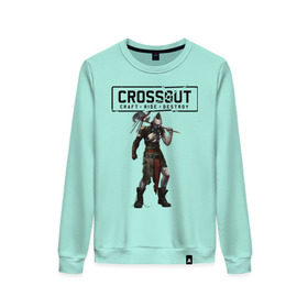 Женский свитшот хлопок с принтом Crossout Псих Пит в Ухте, 100% хлопок | прямой крой, круглый вырез, на манжетах и по низу широкая трикотажная резинка  | craft | craftridedestroy | crossout | destroy | game | pc | pc game | ps3 | ps4 | ride | wiki | xbox