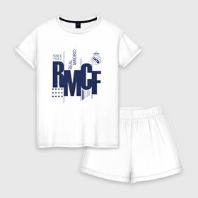 Женская пижама с шортиками хлопок с принтом Real Madrid - Printed Graphic в Ухте, 100% хлопок | футболка прямого кроя, шорты свободные с широкой мягкой резинкой | 0x000000123 | real madrid | реал мадрид