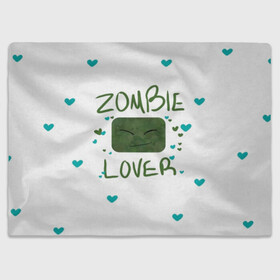 Плед 3D с принтом Zombie Lover в Ухте, 100% полиэстер | закругленные углы, все края обработаны. Ткань не мнется и не растягивается | Тематика изображения на принте: funny | mine | minecraft | mods | noob | pro | skins | story | vs | zombie | инди | конструктор | майнкрафт | моды | нуб | скин | скрипер | шахта