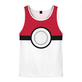 Мужская майка 3D с принтом Покебол в Ухте, 100% полиэстер | круглая горловина, приталенный силуэт, длина до линии бедра. Пройма и горловина окантованы тонкой бейкой | Тематика изображения на принте: detective pikachu | pikachu | pokeball | pokemon | детектив пикачу | пикачу | покебол | покемон