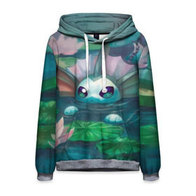 Мужская толстовка 3D с принтом Vaporeon в Ухте, 100% полиэстер | двухслойный капюшон со шнурком для регулировки, мягкие манжеты на рукавах и по низу толстовки, спереди карман-кенгуру с мягким внутренним слоем. | detective pikachu | pikachu | pokeball | pokemon | детектив пикачу | пикачу | покебол | покемон