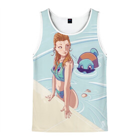 Мужская майка 3D с принтом Лето в Ухте, 100% полиэстер | круглая горловина, приталенный силуэт, длина до линии бедра. Пройма и горловина окантованы тонкой бейкой | Тематика изображения на принте: detective pikachu | pikachu | pokeball | pokemon | детектив пикачу | пикачу | покебол | покемон