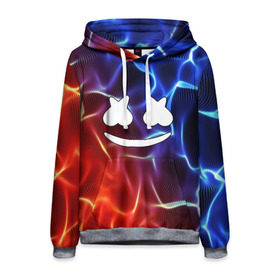 Мужская толстовка 3D с принтом Marshmello Thunder в Ухте, 100% полиэстер | двухслойный капюшон со шнурком для регулировки, мягкие манжеты на рукавах и по низу толстовки, спереди карман-кенгуру с мягким внутренним слоем. | christopher comstock | dj | marshmello | music | диджей | клубная музыка | клубняк | крис комсток | логотип | маршмеллоу | музыка