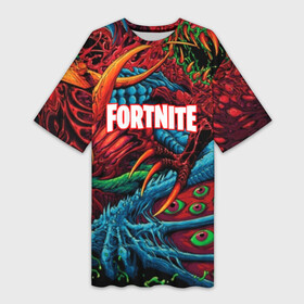 Платье-футболка 3D с принтом FORTNITE HYPERBEAST в Ухте,  |  | battle royale | fortnite | fortnite battle royale | futuresynth | game | outrun | retrowave | synth | synthwave | игры | ретровейв | синтвейв | фортнайт