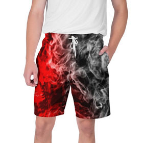 Мужские шорты 3D с принтом БИТВА ОГНЕЙ в Ухте,  полиэстер 100% | прямой крой, два кармана без застежек по бокам. Мягкая трикотажная резинка на поясе, внутри которой широкие завязки. Длина чуть выше колен | battle | battle fire | battle thunder | fire | texture | thunder | битва | битва молний | гроза | молнии | огонь | текстура