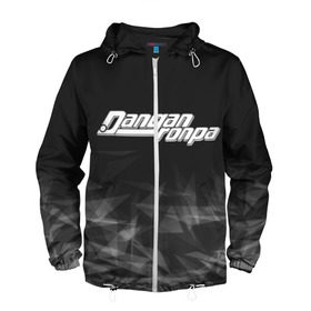 Мужская ветровка 3D с принтом Danganronpa (Абстракция). в Ухте, 100% полиэстер | подол и капюшон оформлены резинкой с фиксаторами, два кармана без застежек по бокам, один потайной карман на груди | Тематика изображения на принте: anime | bear | black  white | danganronpa | danganronpa monokid | kurokuma | monokuma | monotaro | rabbit | school | shirokuma | textura | аниме | главарь | монокума | текстура | чёрно белый | школа