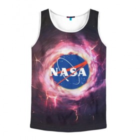 Мужская майка 3D с принтом Nasa. в Ухте, 100% полиэстер | круглая горловина, приталенный силуэт, длина до линии бедра. Пройма и горловина окантованы тонкой бейкой | Тематика изображения на принте: galaxy | nasa | outer space | space company | star | астрономия | галактика | звезды | космическая компания | космическое пространство | космос | наса