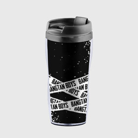 Термокружка-непроливайка с принтом BTS / БТС в Ухте, внутренняя часть — пищевой пластик, наружная часть — прозрачный пластик, между ними — полиграфическая вставка с рисунком | объем — 350 мл, герметичная крышка | Тематика изображения на принте: bangtan boys | bt21 | bts | bts army | bts stickers | j hope | jimin | jin | jungkook | k pop | rap monster | rapmon | suga | v | бтс | корея | стикеры bts